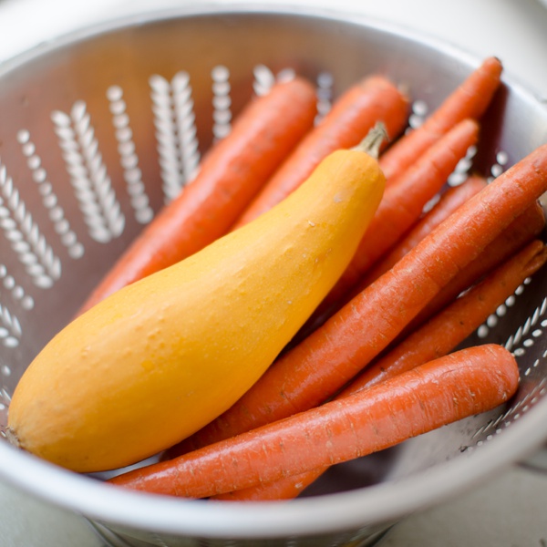 Carrot Soup with Honey & Sriracha-glazed Pumpkin Seeds