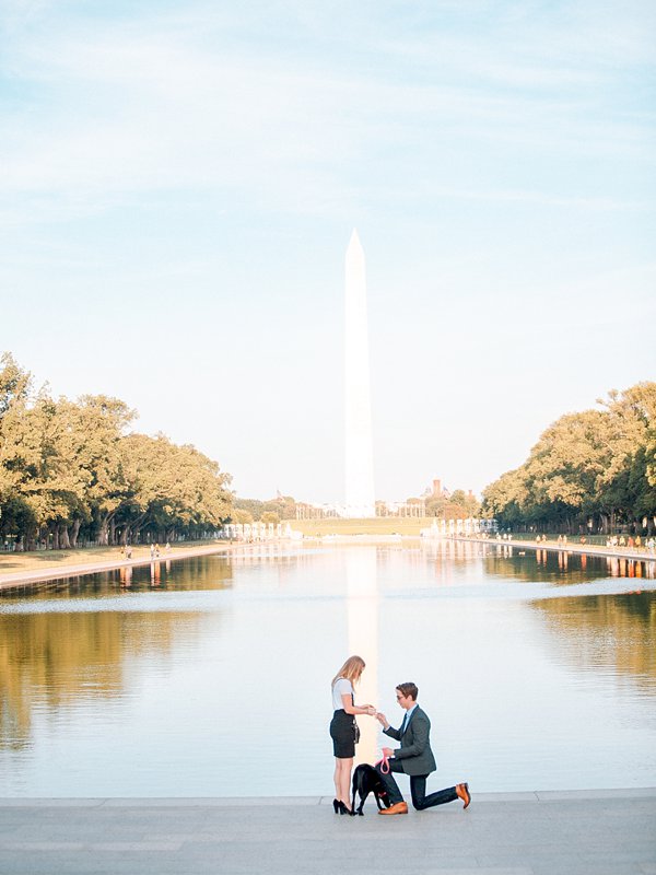 A Surprise Proposal | Paige and Charles | Lincoln Memorial | Washington DC Engagement | © Carly Arnwine Photography