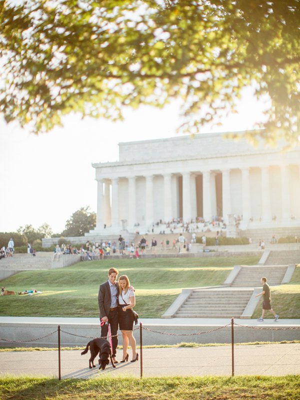 A Surprise Proposal | Paige and Charles | Lincoln Memorial | Washington DC Engagement | © Carly Arnwine Photography