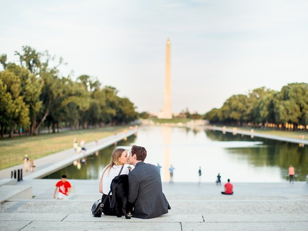 A Surprise Proposal | Paige and Charles | Lincoln Memorial | Washington DC Engagement | © Carly Arnwine Photography