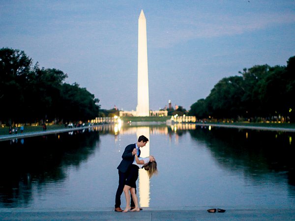 A Surprise Proposal | Paige and Charles | Lincoln Memorial | Washington DC Engagement | © Carly Arnwine Photography